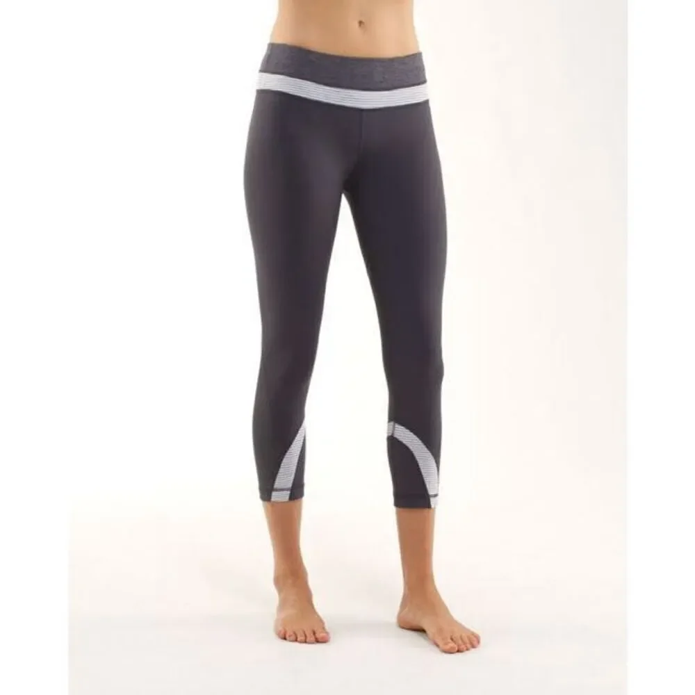 ✨Lululemon Run: Inspire Crop Sz 6 Grey/Mint Leggings✨